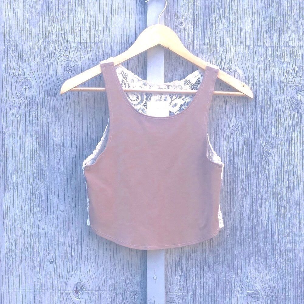 New Crop Top Cotton & Lace Size Medium Made in Canada